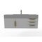 Castello Usa Amazon 48" Wall Mounted Gray Vanity With Gray Top And Gold Handles CB-MC-48G-GLD-2056-GR - alternate 1